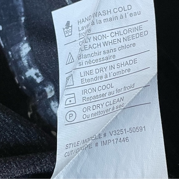 Vince Black Shadow Stripe Silk Mini Dress Size Small 47867 - Picture 16 of 16